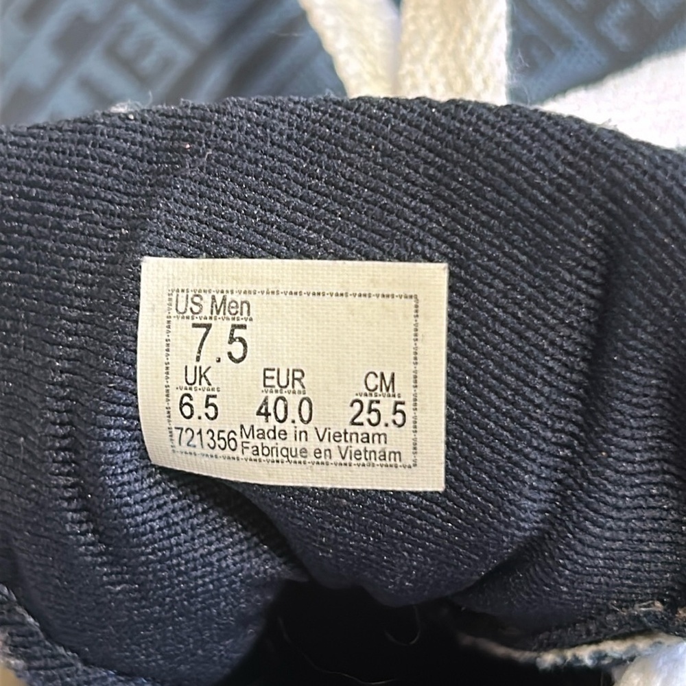 VANS MENS OFF THE WALL, BLUE, SIZE 7.5b, SLIP ON SNEAKERS - Picture 6 of 8